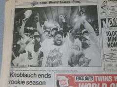 (2) Collectible 1991 Star Tribune - Minnesota Twins World Champion Newspapers - Oct. 27th & 28th