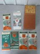 Group Of (6) Vintage Oil Company Road Maps / With Map Organizer Box