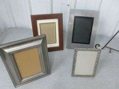 Group Of Picture Frames / Heavy Gauge Metal Picture Easel