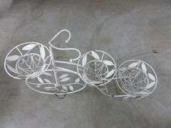 Bike Themed Rod Iron / Metal Planter Stand - 10" x 30" x 23" H
