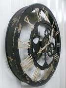 Gear Themed Battery Operated Metal Wall Clock - 17" Diameter