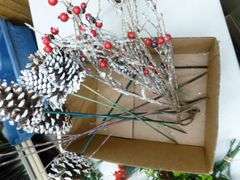 Group Of Nice Christmas Themed Artificial Plants / Decor Items - Related Items
