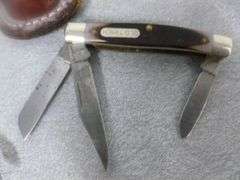(2) Pocket Knives - Old Timer - Multi Blade / (2) Leather Knife Sheaths