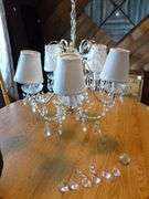 Beautiful Crystal Chandelier Style Hard Wired Light - 36" L
