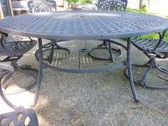 Nice (7) Piece Cast Metal Patio Set - See Description