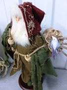 (2) Large Santa Mantle Decorations - 16" - 17" H
