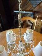 Beautiful Crystal Chandelier Style Hard Wired Light - 36" L