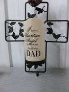 Nice Inspirational Themed Metal Cross With Battery Operated Candle