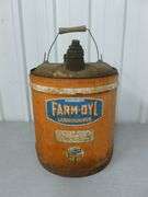 Vintage Farm-Oyl 5 Gallon Metal Oil Can