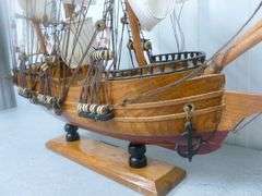 Nice HMS Victory Wooden Sailing Ship - 20" W x 19.5" H