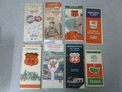 Group Of (8) Vintage Oil Company Road Maps