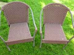 (2) Metal Framed Patio Chairs