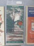 Group Of (7) Vintage Road Maps - Includes Oil Company