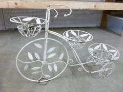 Bike Themed Rod Iron / Metal Planter Stand - 10" x 30" x 23" H