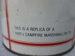 Vintage Campfire Marshmallow Metal Container With Lid - 8.5" H