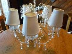 Beautiful Crystal Chandelier Style Hard Wired Light - 36" L