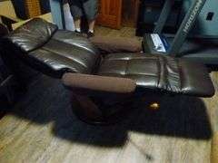 Benchmaster Brown Pleather Reclining Chair