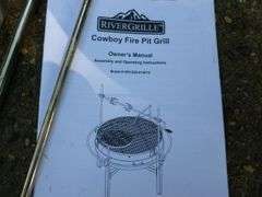 Large River Grille Wood / Charcoal Fire Pit / With Fire Pit Grill Assembly