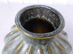 Nice Glazed Ceramic Vase - 9" Diameter x 9.5" H