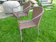 (2) Metal Framed Patio Chairs