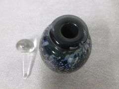 Nice Robert Eicholt Dichroic Purple & Aqua Blue Art Glass Perfume Bottle - Signed