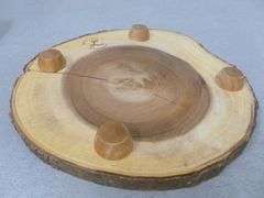 Nice Live Edge / Slabwood Serving Board - 13" Diameter