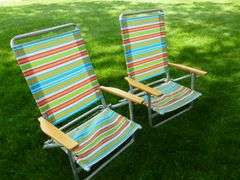 (2) Aluminum Framed Beach Chairs