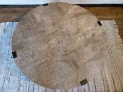 Nice Metal Framed Round Top Coffee Table