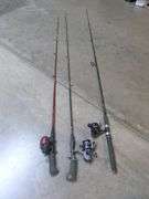 (3) Rod & Reel Combo's - (2) Closed Face - 1 Open Face