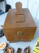 Shoeshine Kit With Dovetailed Wooden Case