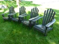 (4) Heavy Duty Wooden Adirondack Chairs