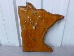 Custom Made - Minnesota Themed Oak Wall Clock - 10" x 12"