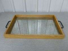 Double Handled Mirrored / Wooden Serving Tray