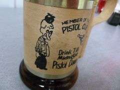Collectible Pistol Club - Funny Themed Glass Beer Stein