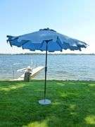 Nice Granite Patio Umbrella Base / With Safaview Blue Umbrella