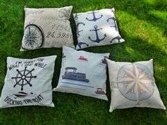(5) Lake Themed Indoor / Outdoor Couch Pillows