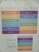 Large New - Months Of The Year Canvas Sign - 28" x 36.5"