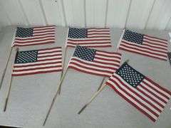Group Of (6) 8" x 12" Cemetery US Flags