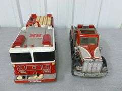 Tonka Fire Truck / Buddy L Tow Truck - 11" & 13" L