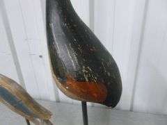 (2) Heron Themed Mantle Decorations - 14" & 26" H