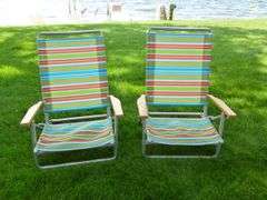 (2) Aluminum Framed Beach Chairs