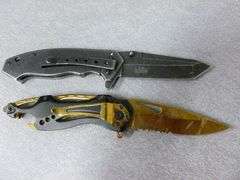 (2) Large Collector Pocket Knives - MTech USA Ballistic / Tac Force - 8" L