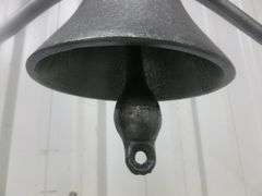 Nice Stand Mounted Cast Iron Bell With Bird Topper - 11" x 17.5"