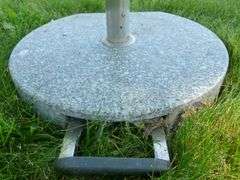 Nice Granite Patio Umbrella Base / With Safaview Blue Umbrella