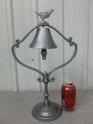 Nice Stand Mounted Cast Iron Bell With Bird Topper - 11" x 17.5"