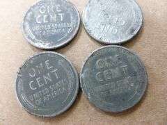 (4) Steel Wheat Lincoln Pennies - (2) 1943 D - (1) 1943 and (1) 1943 S