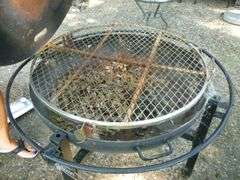 Large River Grille Wood / Charcoal Fire Pit / With Fire Pit Grill Assembly