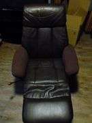 Benchmaster Brown Pleather Reclining Chair