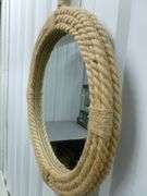 Nice Burlap Rope Wrapped Wall Mirror - 16.5" Diameter