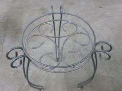 Heavy Duty Rod Iron Planter Stand - 12" Planter / 21" H